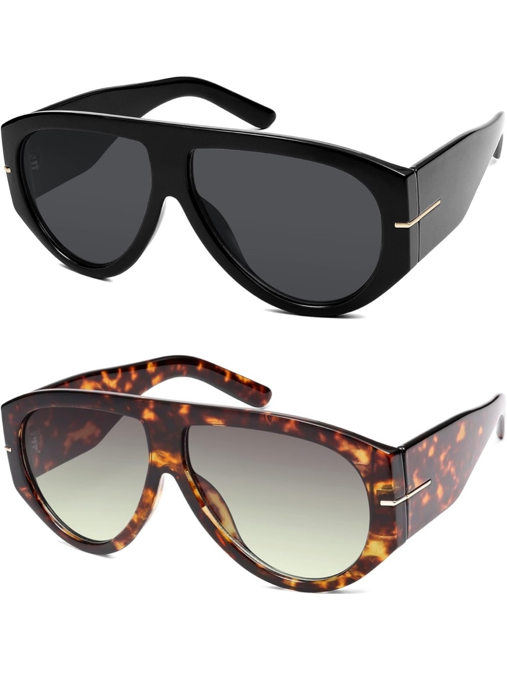 Herjour Oversized Retro Aviator Sunglasses